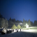 The Hemingseter Family Camp, where Crown Prince Haakon met some of the spectators that have chosen to sleep outdoors for the World Championships (Photo: Kyrre Lien / Scanpix)